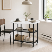 Table à manger pliante moderne en bois avec roulettes verrouillables, design pliable, meubles de salle à manger, armoire et 4 chaises