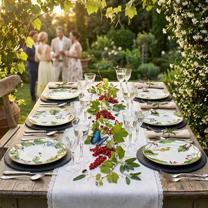 Juego de Vajilla de Porcelana China con Diseño Floral de Mariposas Vintage, Plato de Cerámica con Hojas Verdes de Jardín, Taza de Café de Porcelana, Tazón para <span class=keywords><strong>Hotel</strong></span> - Product Image 4