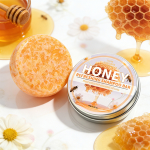 Barra de champú refrescante Honey, 60g, jabón con aceite esencial extraído de plantas, hidratante para todo tipo de cabello - Product Image 3
