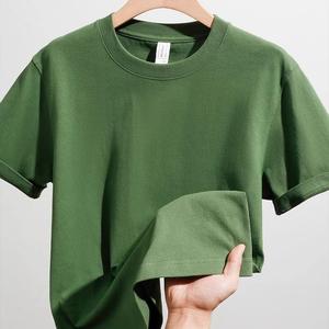 <span class=keywords><strong>100</strong></span>% algodón puro 400 Gsm ajuste suelto sólido comprimido estilo Casual camiseta de gran tamaño estampado pesado tela de punto en blanco - Product Image 1