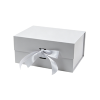 Boîtes d'emballage en carton pliables personnalisées avec ruban et nœud magnétique, boîtes cadeaux pliables de style livre pour emballages de luxe