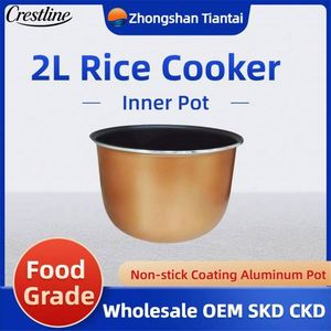 Olla interior universal antiadherente de aluminio de 2L con diseño recto para piezas de olla arrocera, olla universal antiadherente de aluminio de 2L - Product Image 3