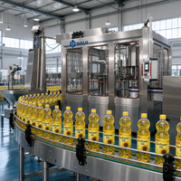 Usine clé en main, machine de remplissage automatique d'huile comestible 8000 BPH, ligne d'embouteillage d'huile de tournesol pour bouteilles en plastique PET