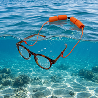 Cordon de sécurité réfléchissant en polyester écologique M&K pour lunettes, avec tubes flottants détachables et boucle de sécurité détachable, 70 cm, unisexe
