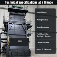 20T/jam Sirkulasi Alami Tinggi Horizontal Chain Grate Biomassa Kayu/Pellet Berbahan Bakar Batubara Otomatis Industri Boiler Air Uap