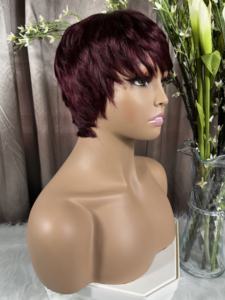 $9.9 פיקסי חדש לחתוך שיער אדם פאה בתולה קצר שיער בתולה קצר שיער בתולי 99j bob פאה 100% ברזילאי שיער אדם פאות עבור אישה שחורה - Product Image 5