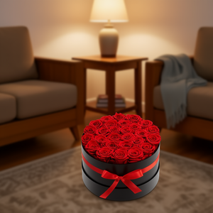 Flores Eternas, Caja con 27 Rosas Rojas Preservadas, Ramo Redondo Inmortal, Regalo de Cumpleaños o San Valentín para Mujer - Product Image 2