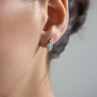 Boucles d'oreilles clous J&D Jewelry en acier inoxydable plaqué or 18 carats, serties pavé, multicolores, multiformes, en verre écaille de tortue, cadeaux pour femmes