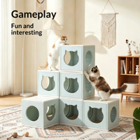 Structure d'escalade modulaire en HDPE pour chats, villa combinable librement, adaptée à toutes les saisons pour les foyers multi-chats AFB