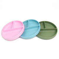 Chinois Meilleure Vente Silicone Bébé Assiette Ventouse Vaisselle pour Enfants Bébé Assiette De Nourriture