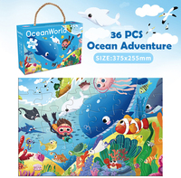 Rompecabezas de mapa de papel de animales de dibujos animados educativos de 36 piezas personalizable divertido juguete de rompecabezas para niños juegos de aprendizaje regalo