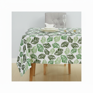 ใบไม้สีแดงพิมพ์ผ้าฝ้ายสี่เหลี่ยมผ้าปูโต๊ะผ้าฝ้ายอินทรีย์ GOTS ได้รับการรับรอง - Product Image 1