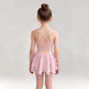 Justaucorps de ballet pour filles avec jupe, robe d'entraînement de danse extensible sans manches, costume de scène pour enfants - Product Image 2