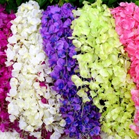 Fleur de Glycine Artificielle Murale Dense en Plastique, Faux Vigne de Plafond Violette, Décoration de Mariage, Plantes Artificielles et Verdure
