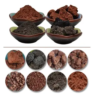 Hot Selling Bulk natürliche schwarz rot kalzinierte Vulkan gestein Preis Garten Gebäude Dekoration Aroma therapie Träger