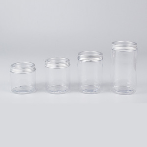 Transparent <b>Plastic</b> Bottle With Aluminum Lid 68mm Screw Cap 100g Capacity Round General <b>Packaging</b> - Product Image 3