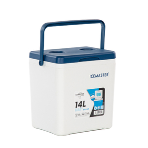 Nevera Portátil de Plástico de 14L para Exteriores y Camping, con Aislamiento, Cuadrada, con Retención de Hielo de 40 Horas, Tapa Blanca y Azul - Product Image 3