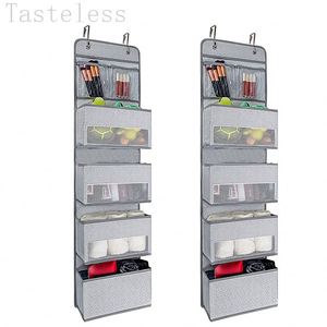 Grey 2 Pack Collapsible Closet <b>Shelves</b> Storage Bag 4 <b>Shelf</b> Over the Door Hanging Organizer - Product Image 1