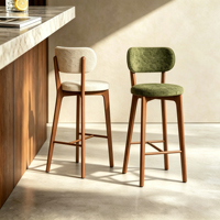 Chaise de salle à manger en bois de frêne massif, design italien minimaliste moderne pour une utilisation à la maison ou sur l'îlot