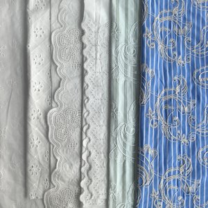 Tela de encaje bordado con ojales de algodón voile suizo para vestidos de niñas - Product Image 6