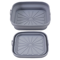 Tapis de cuisson en silicone pliable carré et rond, résistant à la chaleur, antiadhésif, facile à nettoyer pour four et friteuse à air