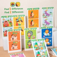 Cartes de jeu Spot the Difference pour enfants, cartes d'activités double face, cartes flash pour développer la concentration visuelle, jouets d'observation pour les tout-petits