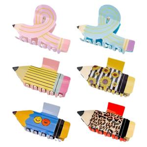 Koreaanse Versie Gegolfd Acryl Klauw Clip Kleurrijke Eenvoudige Haai Haar Accessoire Gepersonaliseerd Boek Schattige Kleurrijke Haarclips - Product Image 2