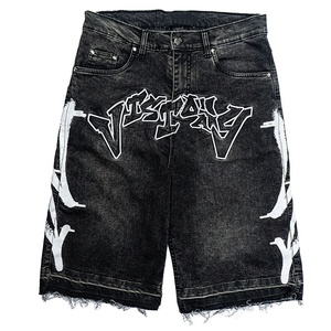 Shorts personalizzati Streetwear <span class=keywords><strong>Jeans</strong></span> da <span class=keywords><strong>uomo</strong></span> <span class=keywords><strong>pantaloncini</strong></span> ricamati da <span class=keywords><strong>uomo</strong></span> <span class=keywords><strong>Jeans</strong></span> Shorts da <span class=keywords><strong>uomo</strong></span> - Product Image 1