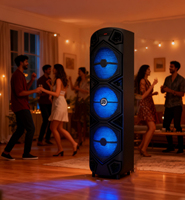 Boîte de son DJ karaoké portable sans fil professionnelle rechargeable avec chariot, LED RGB, 20W, autonomie de 5 à 10h, télécommande 5.0