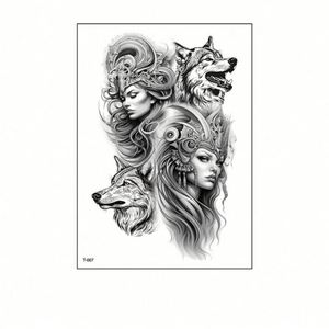 Plantilla de Tatuaje Temporal Impermeable en Oferta, Tatuaje de Jugo para Hombres y Mujeres, Tatuaje de Brazo Duradero, Adhesivo de Tatuaje Semipermanente Negro - Product Image 6