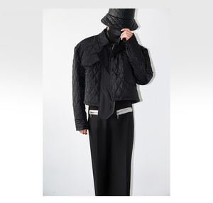 Nouvelle veste d'hiver de style haut de gamme pour hommes-<span class=keywords><strong>Manteau</strong></span> <span class=keywords><strong>noir</strong></span> <span class=keywords><strong>court</strong></span> au design unique - Product Image 5