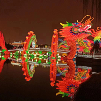 Lanterne chinoise Festival lumières grand extérieur lumineux étanche Led Dragon chinois lanterne en soie décorations du nouvel an chinois