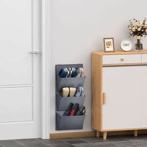 Wall Mounted Hanging Organizer 2 Pack <b>Shoes</b> Rack Store Pairs of Plus-Size Sneakers Boots <b>Shoes</b> Holder Door <b>Shoe</b> Hangers - Product Image 5