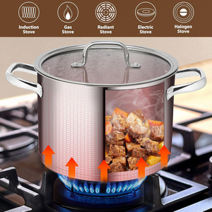 Wholesale Modern Eco-Friendly <b>Induction</b> Large Soup Stock <b>Pot</b> Hot <b>Pot</b> 8QT Stainless Steel Cooking <b>Pot</b> <b>for</b> Home & Restaurant Use - Product Image 5