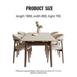 Ensemble de table à manger en bois massif de style nordique moderne avec chaises pour la maison, le bureau, le bar, le parc, l'appartement ou la salle de sport - Product Image 6