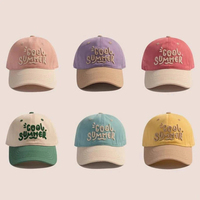 Gorra de Béisbol Bordada en 3D de Dos Tonos, Estilo Veraniego, de Algodón Lavado, Casual, Ajustable, para Mujeres y Hombres, para la Playa y Viajes