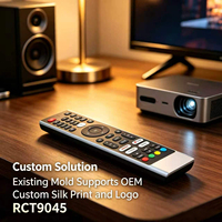 Télécommande intelligente personnalisée RCT9045 à 45 touches, double mode IR et BLE, coque métallique, clavier en silicone pour home cinéma, prise en charge OEM ODM
