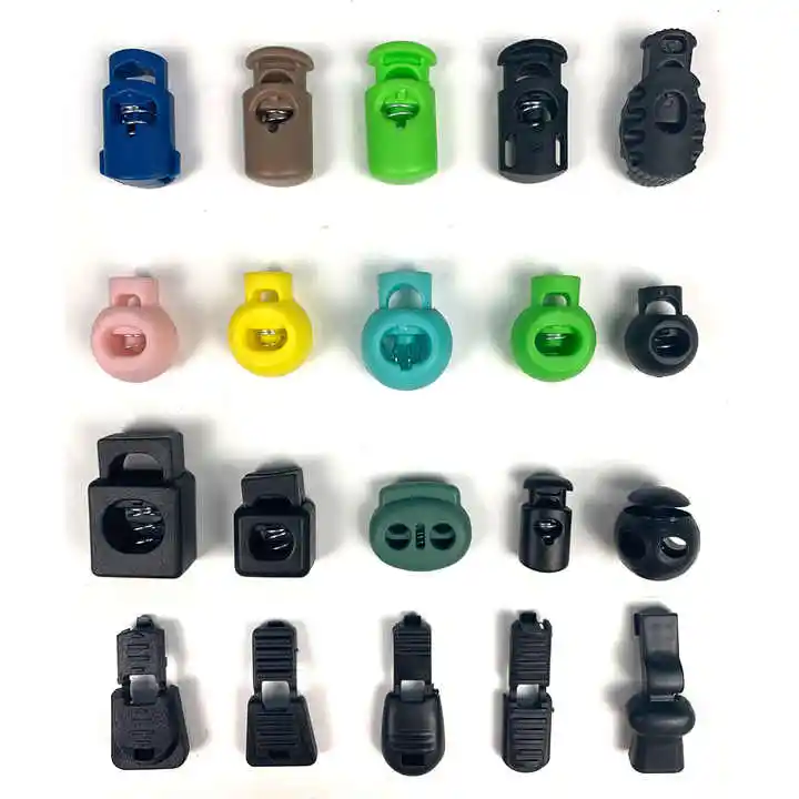 Werkseitig hergestellte preisgünstige verstellbare Kunststoffs chnalle Cord Lock Stopper Farbe Custom Cord Lock Schnalle Kunststoffs topper