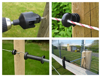 Aislante de Poste de Plástico de Alta Calidad, Aislantes para Cercas Eléctricas, Aislante de Anillo Roscado L1, Accesorios para Cercas, Natural, Fácil de Instalar