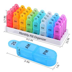 Organizador de Pastillas Mensual, 2 Veces al Día, AM PM, para Guardar Vitaminas, Organizador de Pastillas para 31 Días, Dos Veces al Día, Arcoíris - Product Image 3