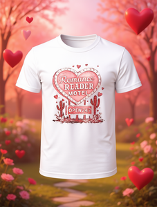 Romance Reader Motel T-shirt da donna a maniche corte, girocollo, stampa a cuore, in cotone, casual, regalo per San Valentino - Product Image 2