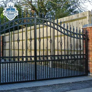 OEM popular design decorative steel gate driveway gate wrought iron gate for houses