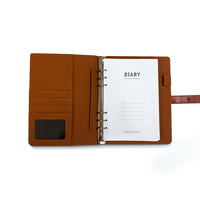 Cahier de notes en cuir PU de taille personnalisée A4 A5 A6 reliure à feuilles mobiles et fil à coudre pour cadeau
