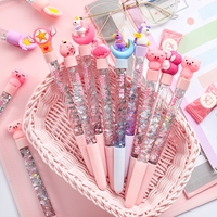 Roze Koreaanse Creatieve Olie Kleurrijke Drijfzand Pen voor Meisjes Studenten Maan Eenhoorn Glitter Gel Pennen