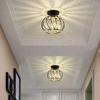 Plafonnier à montage semi-encastré plafonniers en cristal de luxe Style or E27 fer fabrication moderne européenne pour la maison