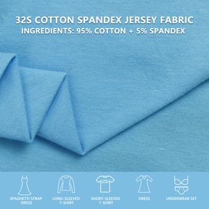 Tissu jersey simple en coton et élasthanne 32S, largeur 175 cm, 170 g/m², extensible, tricoté uni, pour t-shirts et vêtements de mode - Product Image 1