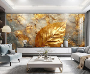 Carta da <span class=keywords><strong>Parati</strong></span> Moderna Floreale Nera e Oro <span class=keywords><strong>per</strong></span> Sfondi TV HD, Pareti Camera da Letto, <span class=keywords><strong>Saloni</strong></span> di Bellezza - Rotoli Impermeabili, Ecologici, Non Tessuti - Product Image 2