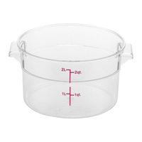 Design moderne, bac à aliments en plastique dur 7L, récipient de stockage rond en polycarbonate transparent avec poignée pour servir les aliments