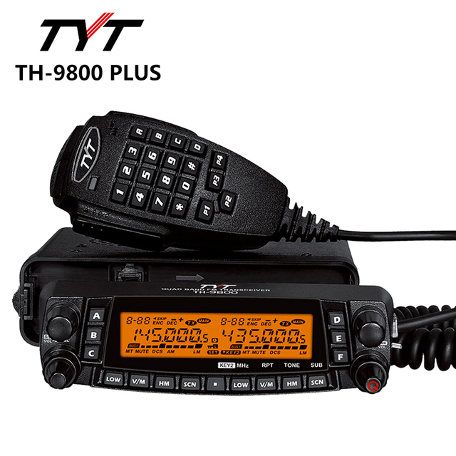 TYT TH-9800 Plus Quad Band 50W Cross Band Mobile Radio 10M/6M/2M/70CM Car Transceiver Dual Band Two Way Radio Walkie Talkie