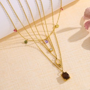 Collier à breloques en zircon cubique coloré, vente chaude, pendentif en pierre précieuse inaltérable pour <span class=keywords><strong>femme</strong></span>, idéal pour <span class=keywords><strong>l</strong></span>'été - Product Image 4